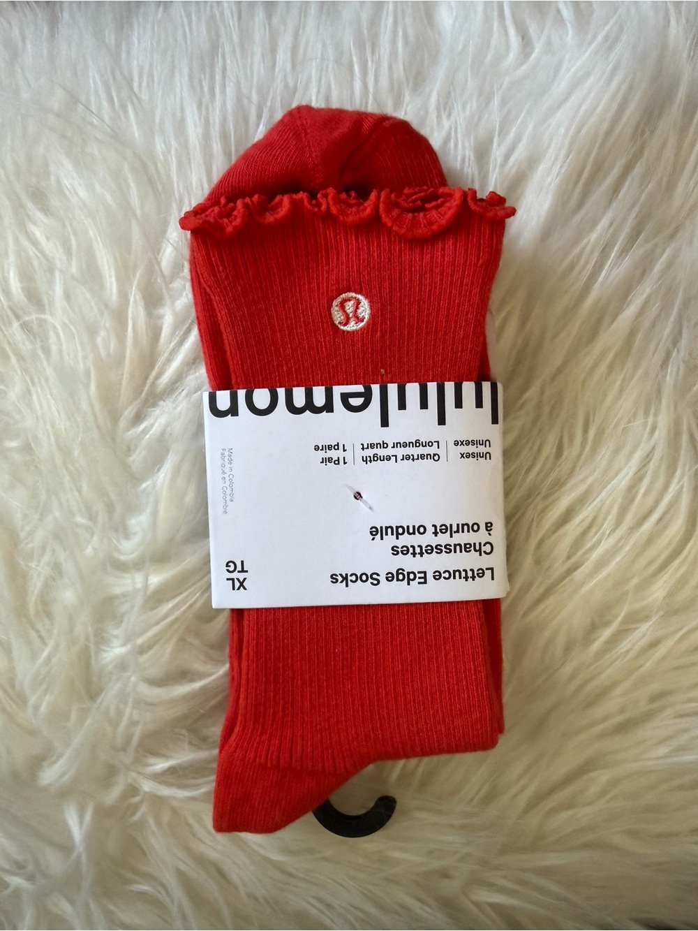 lululemon athletica Red Lettuce Edge Athletic Crew Socks